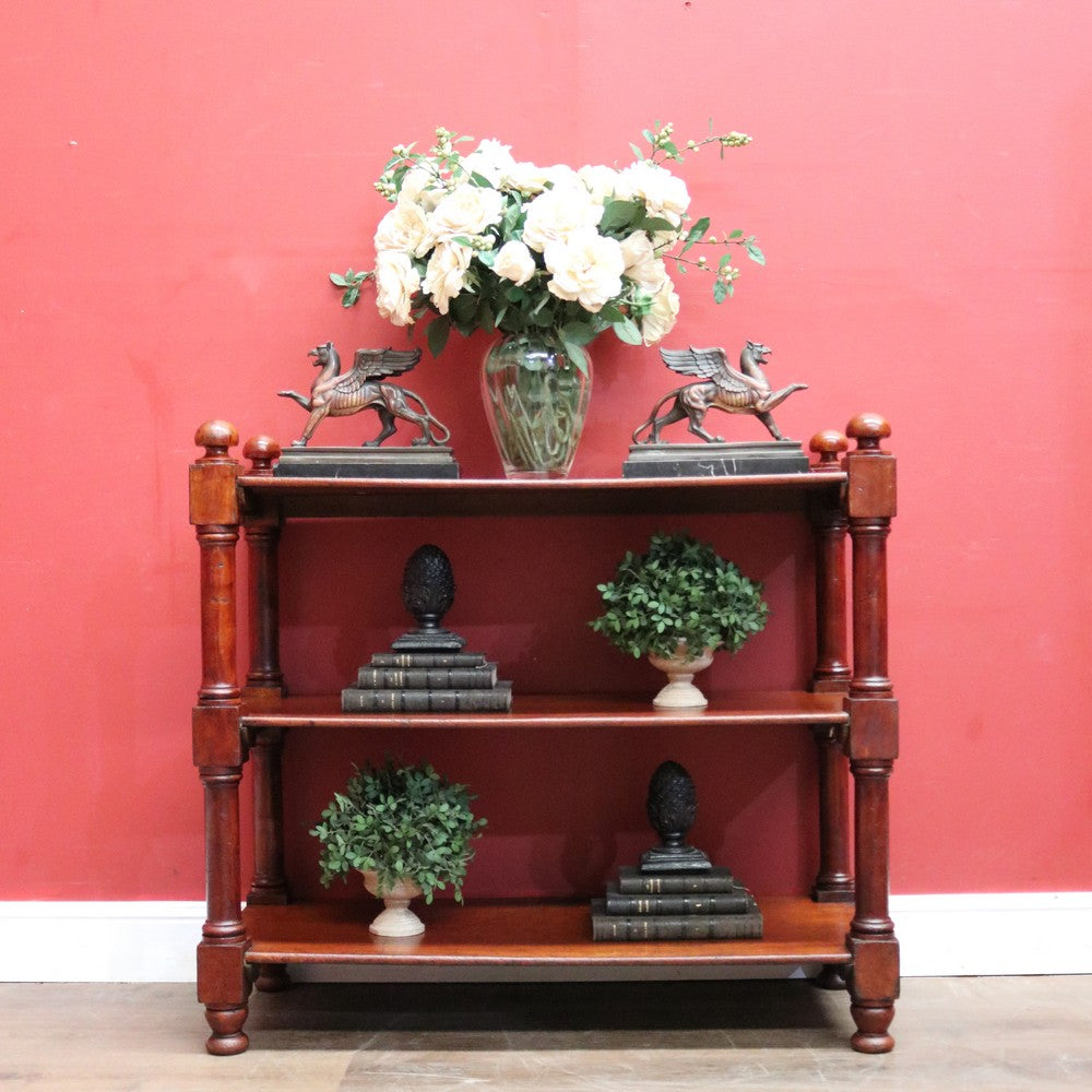 Antique Australian Cedar Three Tier Dumb Waiter or Server. Use as TV Stand. B12223