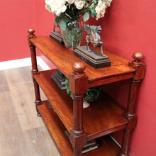 Load image into Gallery viewer, Antique Australian Cedar Three Tier Dumb Waiter or Server. Use as TV Stand. B12223
