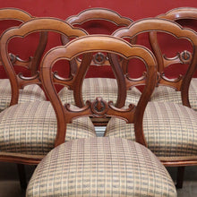 Load image into Gallery viewer, Set of 6 Antique English Mahogany Dining or Kitchen Chairs - Balloon Backs. B12221
