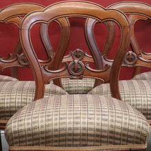 Load image into Gallery viewer, Set of 6 Antique English Mahogany Dining or Kitchen Chairs - Balloon Backs. B12221
