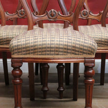 Load image into Gallery viewer, Set of 6 Antique English Mahogany Dining or Kitchen Chairs - Balloon Backs. B12221
