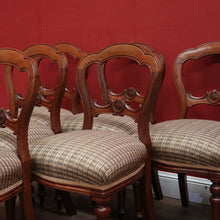 Load image into Gallery viewer, Set of 6 Antique English Mahogany Dining or Kitchen Chairs - Balloon Backs. B12221
