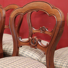 Load image into Gallery viewer, Set of 6 Antique English Mahogany Dining or Kitchen Chairs - Balloon Backs. B12221
