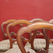 Load image into Gallery viewer, Set of 6 Antique English Mahogany Dining or Kitchen Chairs - Balloon Backs. B12221
