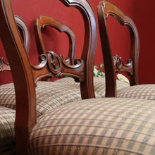 Load image into Gallery viewer, Set of 6 Antique English Mahogany Dining or Kitchen Chairs - Balloon Backs. B12221
