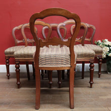 Load image into Gallery viewer, Set of 6 Antique English Mahogany Dining or Kitchen Chairs - Balloon Backs. B12221
