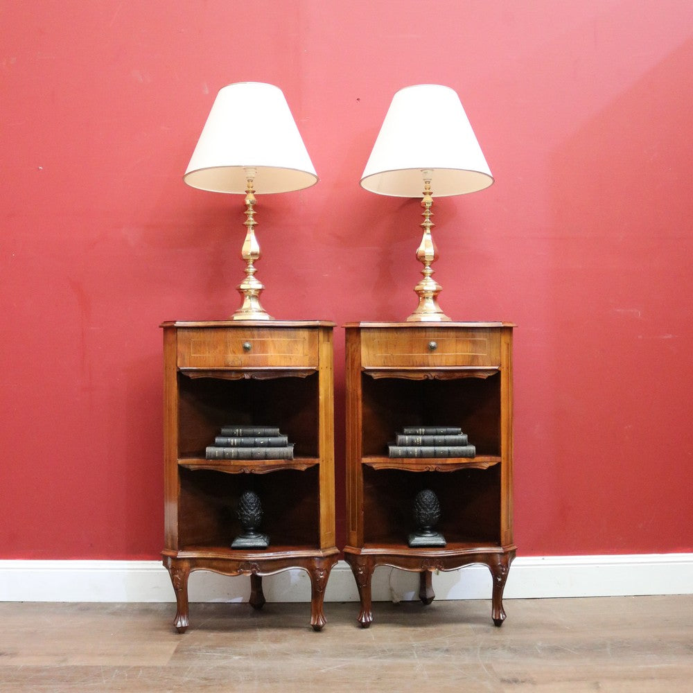 Pair of English Bedside Cabinets or Corner Units / Side Table Lamp Tables. B12224