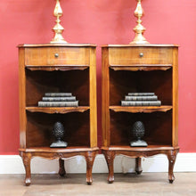 Load image into Gallery viewer, Pair of English Bedside Cabinets or Corner Units / Side Table Lamp Tables. B12224
