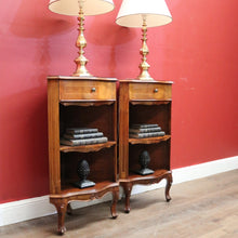 Load image into Gallery viewer, Pair of English Bedside Cabinets or Corner Units / Side Table Lamp Tables. B12224
