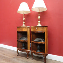 Load image into Gallery viewer, Pair of English Bedside Cabinets or Corner Units / Side Table Lamp Tables. B12224
