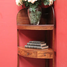 Load image into Gallery viewer, Antique English Mahogany Georgian Corner Stand or Display Cabinet with a Drawer. B12231
