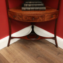 Load image into Gallery viewer, Antique English Mahogany Georgian Corner Stand or Display Cabinet with a Drawer. B12231
