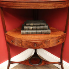 Load image into Gallery viewer, Antique English Mahogany Georgian Corner Stand or Display Cabinet with a Drawer. B12231
