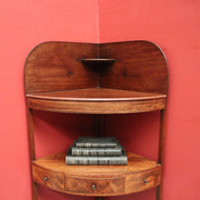 Load image into Gallery viewer, Antique English Mahogany Georgian Corner Stand or Display Cabinet with a Drawer. B12231
