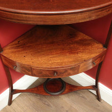 Load image into Gallery viewer, Antique English Mahogany Georgian Corner Stand or Display Cabinet with a Drawer. B12231
