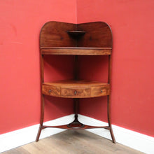 Load image into Gallery viewer, Antique English Mahogany Georgian Corner Stand or Display Cabinet with a Drawer. B12231
