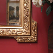 Load image into Gallery viewer, Antique French Wall Mirror with Bevelled Mirror and Gilt Floral Border Frame. B12156
