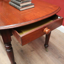 Load image into Gallery viewer, Antique Australian Cedar Drop Leaf Dining or Kitchen Table with Brass Castors. B12228
