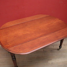 Load image into Gallery viewer, Antique Australian Cedar Drop Leaf Dining or Kitchen Table with Brass Castors. B12228
