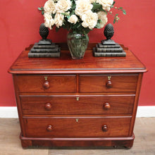 Load image into Gallery viewer, Antique English Mahogany Chest of Drawer, or Four Drawer Hall Cabinet or Cupboard. B12230
