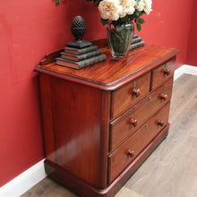 Load image into Gallery viewer, Antique English Mahogany Chest of Drawer, or Four Drawer Hall Cabinet or Cupboard. B12230
