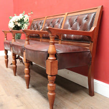 Load image into Gallery viewer, Antique Australian Cedar Court House Seats Chair, Leather Button Back, Seat or Bench. B12247
