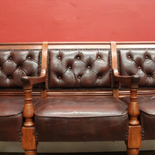 Load image into Gallery viewer, Antique Australian Cedar Court House Seats Chair, Leather Button Back, Seat or Bench. B12247
