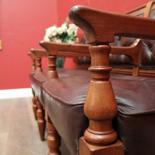 Load image into Gallery viewer, Antique Australian Cedar Court House Seats Chair, Leather Button Back, Seat or Bench. B12247
