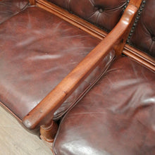 Load image into Gallery viewer, Antique Australian Cedar Court House Seats Chair, Leather Button Back, Seat or Bench. B12247
