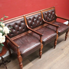 Load image into Gallery viewer, Antique Australian Cedar Court House Seats Chair, Leather Button Back, Seat or Bench. B12247
