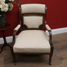 Load image into Gallery viewer, Antique French Armchair, Inlay to the timber. Suitable for the Hall, Bedroom or Living. B12240
