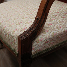 Load image into Gallery viewer, Antique French Chair, Padded back and Seat, Floral Fabric, Bedroom, Living or Hall Arm Chair. B12241
