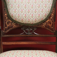 Load image into Gallery viewer, Antique French Chair, Padded back and Seat, Floral Fabric, Bedroom, Living or Hall Arm Chair. B12241
