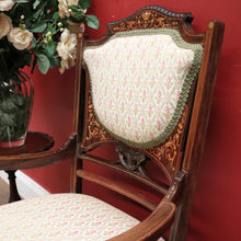 Load image into Gallery viewer, Antique French Chair, Padded back and Seat, Floral Fabric, Bedroom, Living or Hall Arm Chair. B12241
