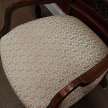 Load image into Gallery viewer, Antique French Chair, Padded back and Seat, Floral Fabric, Bedroom, Living or Hall Arm Chair. B12241
