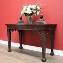 Load image into Gallery viewer, Antique French Mahogany Hall Table or Side, Sofa, Entry Table with Fretwork Detail. B12246
