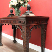 Load image into Gallery viewer, Antique French Mahogany Hall Table or Side, Sofa, Entry Table with Fretwork Detail. B12246
