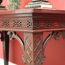 Load image into Gallery viewer, Antique French Mahogany Hall Table or Side, Sofa, Entry Table with Fretwork Detail. B12246
