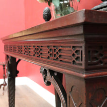 Load image into Gallery viewer, Antique French Mahogany Hall Table or Side, Sofa, Entry Table with Fretwork Detail. B12246
