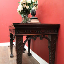 Load image into Gallery viewer, Antique French Mahogany Hall Table or Side, Sofa, Entry Table with Fretwork Detail. B12246
