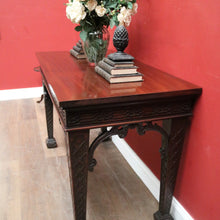 Load image into Gallery viewer, Antique French Mahogany Hall Table or Side, Sofa, Entry Table with Fretwork Detail. B12246
