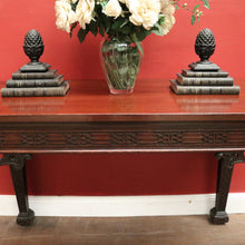 Load image into Gallery viewer, Antique French Mahogany Hall Table or Side, Sofa, Entry Table with Fretwork Detail. B12246
