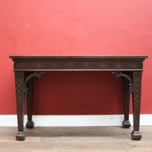 Load image into Gallery viewer, Antique French Mahogany Hall Table or Side, Sofa, Entry Table with Fretwork Detail. B12246
