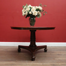 Load image into Gallery viewer, Antique Australian Cedar Dining or Kitchen Table, or large Pedestal Foyer Table. B12249
