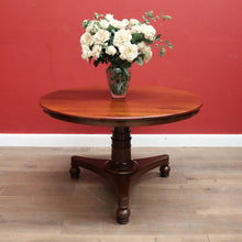 Load image into Gallery viewer, Antique Australian Cedar Dining or Kitchen Table, or large Pedestal Foyer Table. B12249
