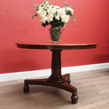 Load image into Gallery viewer, Antique Australian Cedar Dining or Kitchen Table, or large Pedestal Foyer Table. B12249
