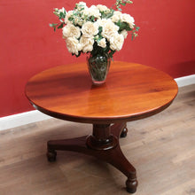 Load image into Gallery viewer, Antique Australian Cedar Dining or Kitchen Table, or large Pedestal Foyer Table. B12249
