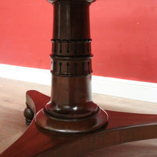 Load image into Gallery viewer, Antique Australian Cedar Dining or Kitchen Table, or large Pedestal Foyer Table. B12249
