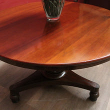 Load image into Gallery viewer, Antique Australian Cedar Dining or Kitchen Table, or large Pedestal Foyer Table. B12249
