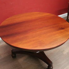 Load image into Gallery viewer, Antique Australian Cedar Dining or Kitchen Table, or large Pedestal Foyer Table. B12249
